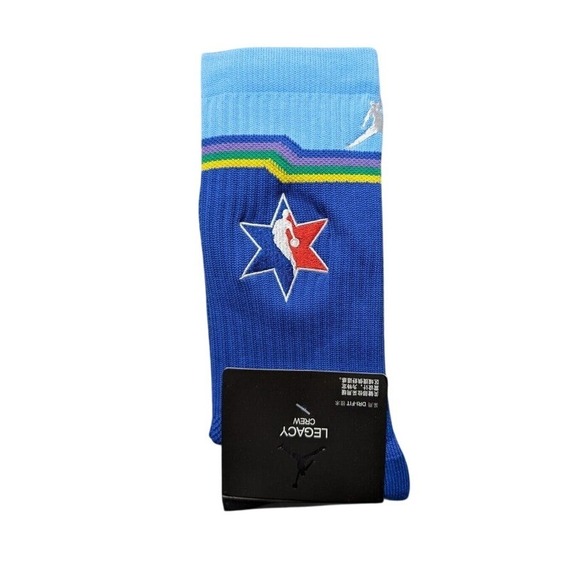 Jordan Other - Air Jordan Legacy Dri-Fit Crew Socks Mens Large 9-11 Blue NBA All-Star Stripes